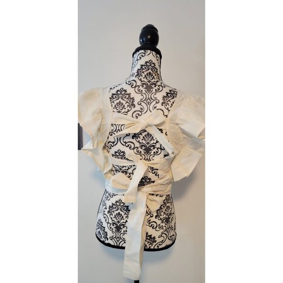 Embroidered Traditional Mexican Flutter Sleeve Lightweight Blouse Women's XS - Picture 9 of 10